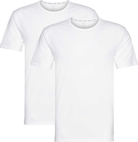 Calvin Klein SS Crew Neck  Sportshirt - Maat S  - Mannen - wit/zwart