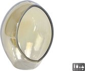Theelichthouder-Pim-L-amber glas-11,5x11,5x15cm