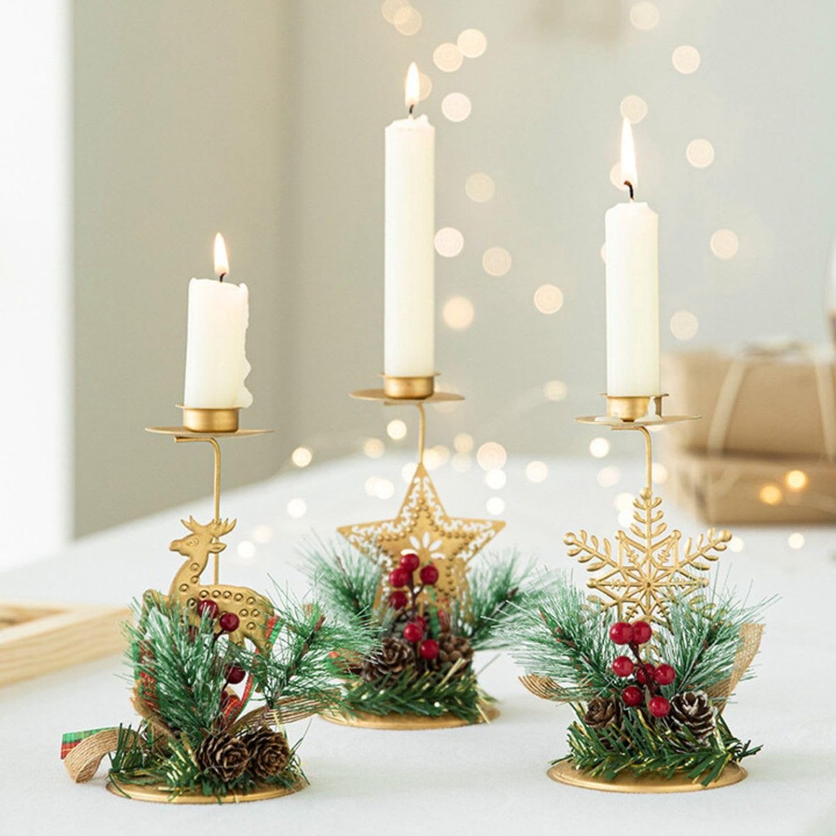 Lot De 8 Couronnes De L'Avent Pour Bougeoirs, Couronne De L'Avent