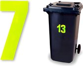 Reflecterend huisnummer kliko sticker - nummer 7 - geel - container sticker - afvalbak nummer - vuilnisbak - brievenbus - CoverArt