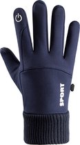 WVspecials Tech Fleece Handschoenen Blauw - Waterdichte Touchscreen handschoenen - Winter - Scooter / Fiets / Wandelen - Heren en Dames - Sport - Touchscreen - Maat L - Blauw - Sinterklaas - Kerst