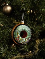 Boule de Noël Nordic Light Donut Marron/ Blauw 10 cm