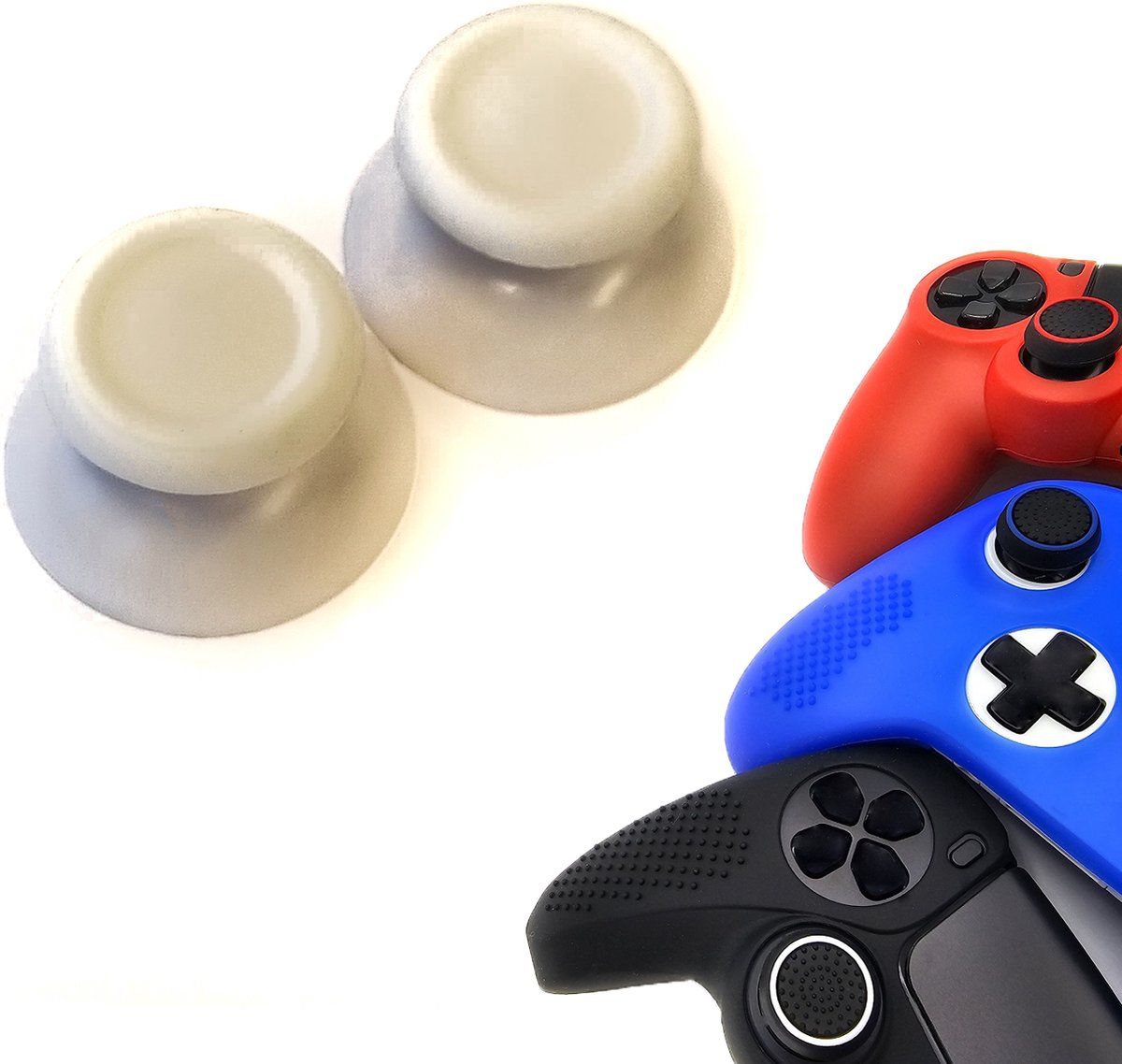 Gadgetpoint | Gaming Thumbgrips | Performance Antislip Thumbsticks | Joystick Cap Thumb Grips | Joy Sticks - Wit | Accessoires geschikt voor Playstation PS4 PS5 & Xbox & Nintendo Pro Controller