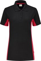 Tricorp Poloshirt Bicolor Dames 202003 Zwart-Rood - Maat L
