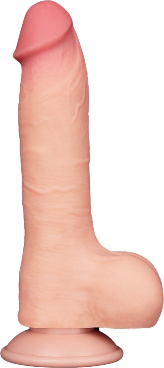 LoveToy - Dildo- Glijdende Huid Dildo - Lengte 20 cm - Diameter 3.9 cm - Beige