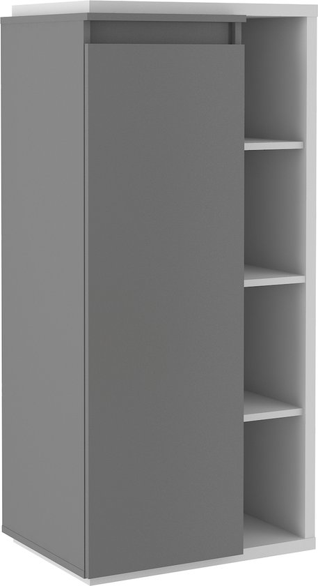 Vitrine - Bibliothèque avec étagères - 63 cm - anthracite/gris clair + anthracite