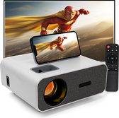 Mini projecteur Korty - 1920 x 1080P Full HD - Prise en charge 4K et options 3D - Bluetooth 5.0 - 4000 lumens - Diffusez depuis votre téléphone/tablette/ PC /ordinateur portable avec WiFi