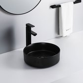 BORELLI - Lavabo Rina en noir mat - 36,5 cm - Lavabo - Rond - Revêtement Nano - Durable - Design à la mode