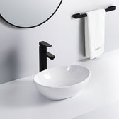 BORELLI - Lavabo Linus Blanc Brillant - 40cm - Lavabo - Ovale - Nano Revêtement - Résistant aux Rayures - Durable - Design à la Mode