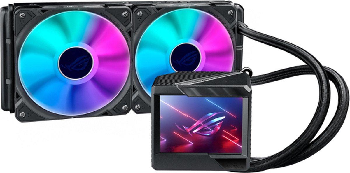 Asus ROG RYUJIN II 240 ARGB - Vloeistofkoelsysteem processor afmeting radiator: 240 mm - (voor: Intel LGA 1700 2011 2011-3 2066 - AMD AM4) - 2 x 120 mm RGB Fans - zwart