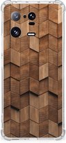 Stevig Telefoonhoesje geschikt voor Xiaomi 13 Pro Wooden Cubes