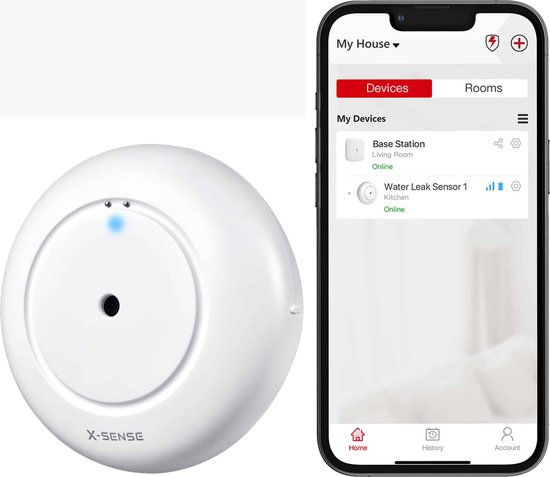 X- Sense SWS51 Détecteur d'eau intelligent avec WiFi - Fonctionne avec  l'application 