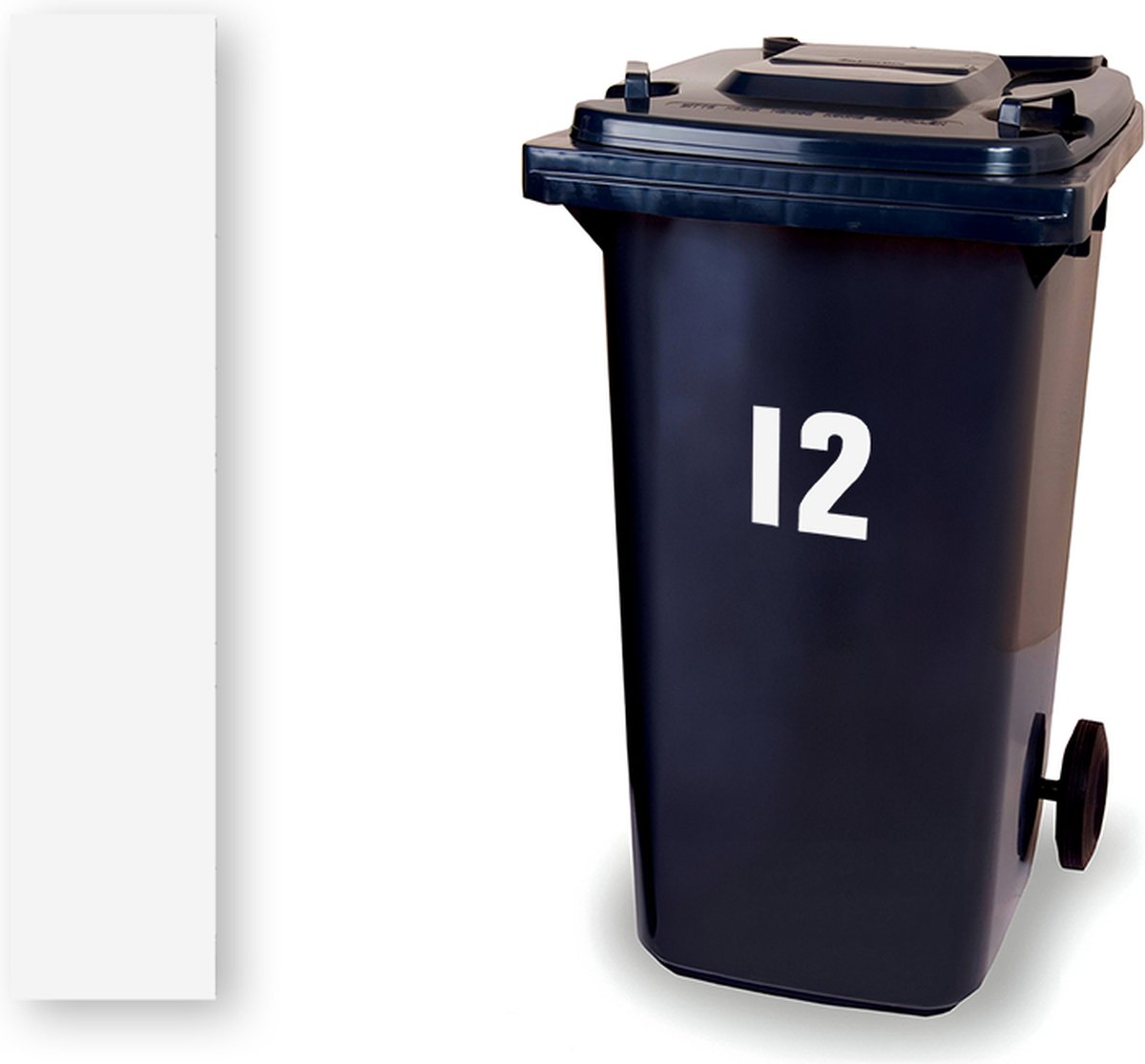Huisnummer kliko sticker - Nummer 1 - wit groot - container sticker - afvalbak nummer - vuilnisbak - brievenbus - CoverArt
