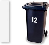 Huisnummer kliko sticker - Nummer 1 - wit groot - container sticker - afvalbak nummer - vuilnisbak - brievenbus - CoverArt