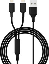Smrter USB-laadkabel USB 2.0 USB-A stekker, Apple Lightning stekker 1.20 m Zwart SMRTER_HYDRA_DUO_L_BK