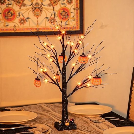 TRIXES Bruine verlichte kunstboom - Kerstmis, Pasen, Halloween decoraties - Indoor tafellamp decoratie