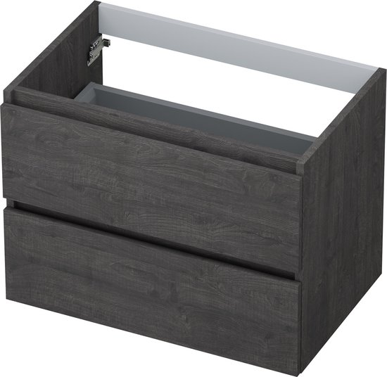 FOREHILL Wastafelmeubel Badkamer Onderkast met 2 laden en 2 deuren en 2 open vakken, badkamerkast wit, 80x30x65cm FOREHILL Wastafelmeubel Badkamer Onderkast met 2 laden en 2 deuren en 2 open vakken, badkamerkast wit, 80x30x65cm