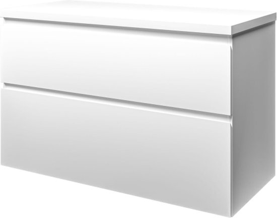 Vicco Wastafelonderkast Lotta Wit 119.2 X 62.5 Cm Met 2 Laden - Modern Badmeubel Met Praktische Opbergruimte