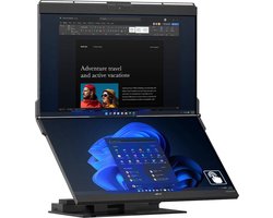 Mobile Pixels Geminos X - Gestapelde Dubbele 24 Inch Monitor - 2K - 75hz - 10 in 1 dock - Onderste display Touchscreen