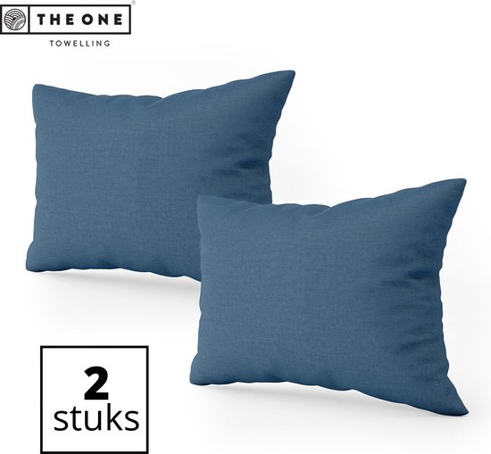 The One Bedding Kussenslopen set - 60 x 70 cm - 2 Stuks - Beddengoed - Katoen/Satijn - Indigo blauw