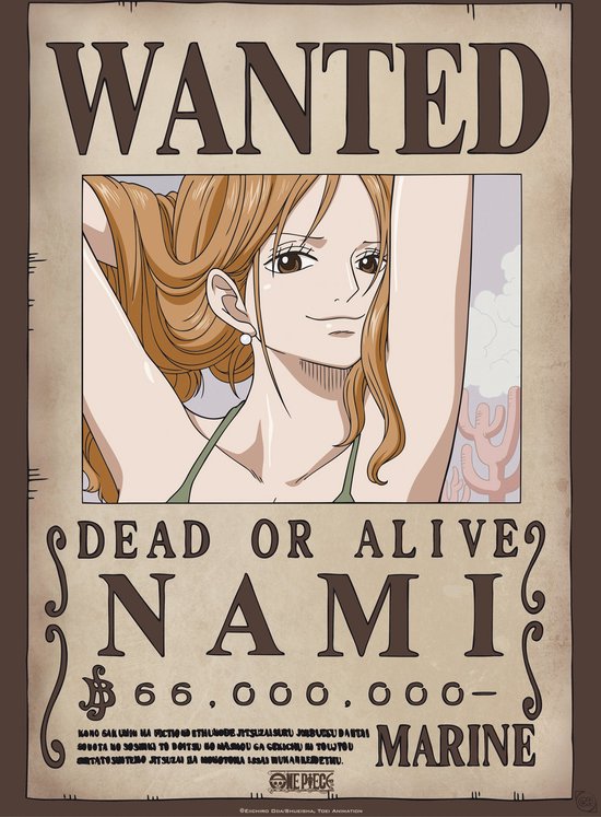 Poster One Piece Wanted Nami 38x52cm