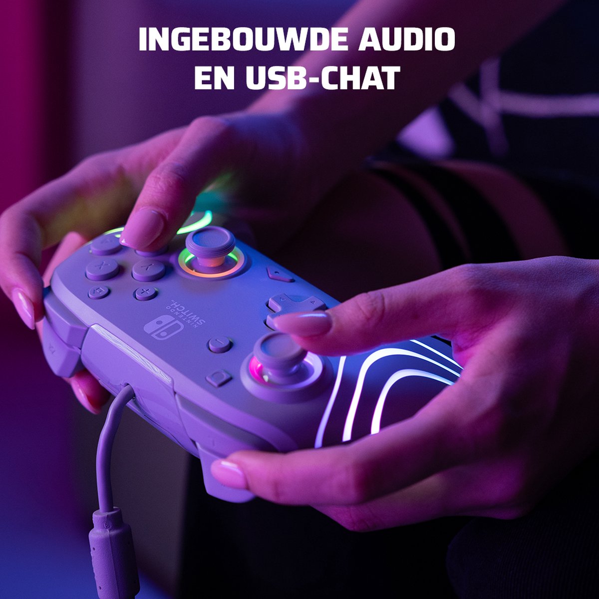 PDP Afterglow WAVE - Gaming Controller - RGB - 3,5mm Jack - Geschikt voor Nintendo Switch - Grijs – foto 3