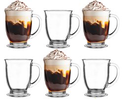 foto van Glasmark Theeglazen Bristol - 6x stuks - 400 ml - koffie glazen - transparant glas