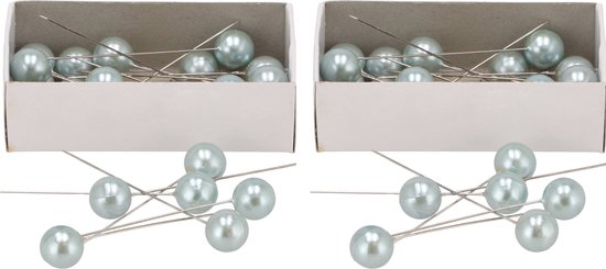 DK Design Épingles avec tête de perle/épingles à tête/épingles à coudre - 8 cm - vert clair - 50 pièces - épingles décoratives