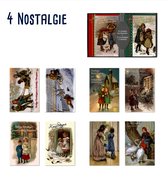 50 stuks Kerstkaarten - Nostalgisch - Vintage - met envelop | 5 pakjes | serie 23-4