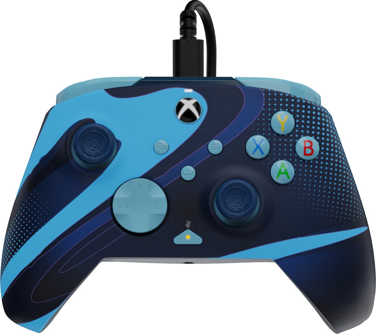 PDP Rematch Glow - Gaming Controller - Xbox Series X|S/Xbox One - Glow in the Dark - Blue Tide