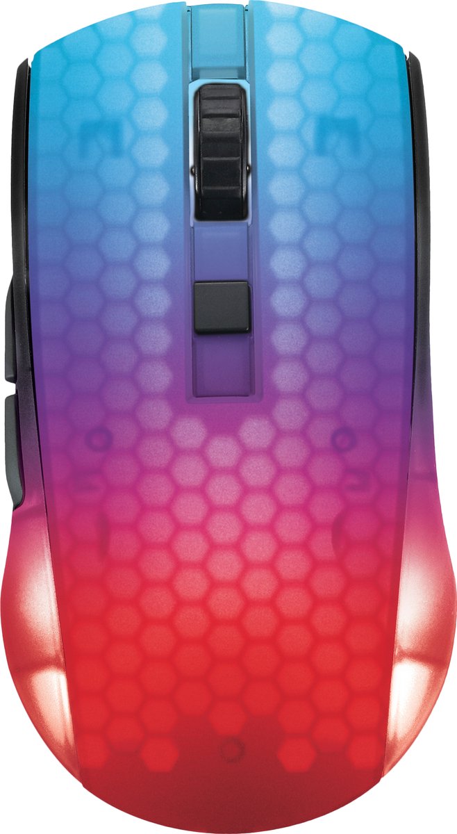 Deltaco – Draadloze Gaming Muis - Semi-Transparant – Lichtgewicht – RGB - 10.000 DPI– Zwart