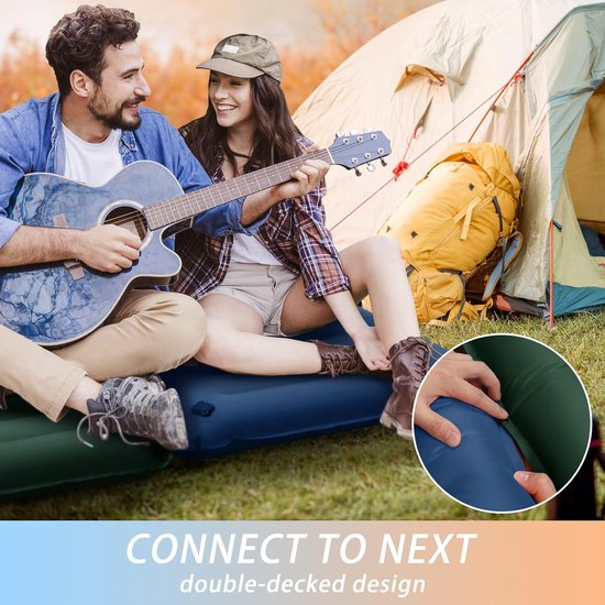 Extra dikke isomat, zelfopblazend, comfortabel luchtmatras, camping, voor rugzak, reizen, autoritten en wandelen, compacte en lichte slaapmat voor camping van Merkloos — afbeelding 4