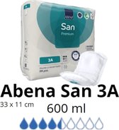 ABENA San 3A, 28x Absorberende Inlegger, Pak, te Dragen in aansluitend Ondergoed- Voor Matig tot Flinke scheuten Urineverlies - Absorptie 600 ml, blauw