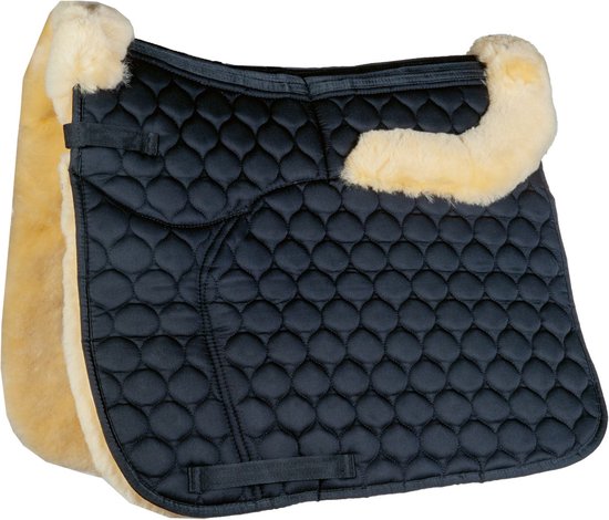 Tapis de selle PEAU DE MOUTON réglables avec poches pour cales