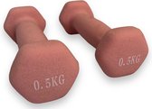Padisport - Dumbells 0,5 Kg - Halter - Gewichten Set Halters - Gewichten 0,5 Kg - Roze - Gewichten - Dumbells - Halters - Gewichtjes 0,5 Kg