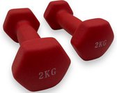 Padisport - Dumbells 2 Kg - Halter - Gewichten Set Halters - Gewichten 2 Kg - Rood - Gewichten - Dumbells - Halters - Gewichtjes 2 Kg