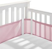 IL BAMBINI - Baby Bedomrander - Bedbumper - Hoofdbeschermer- omrander voor in ledikant - Set van 2 - 340x30cm & 160x30cm - Roze effen