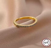 Soraro Light Blue Zirkonia Ring | Licht Blauw | Goud | 18K Goldplated | Zirkonia Stenen | Vrouwen Sieraden | Dames Ringen | Vrouwen Ringen