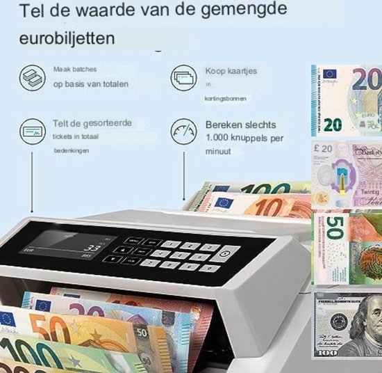 Biljettelmachine - Tegelsnijmachine - Geld Tel Machine - Wit - Merkloos