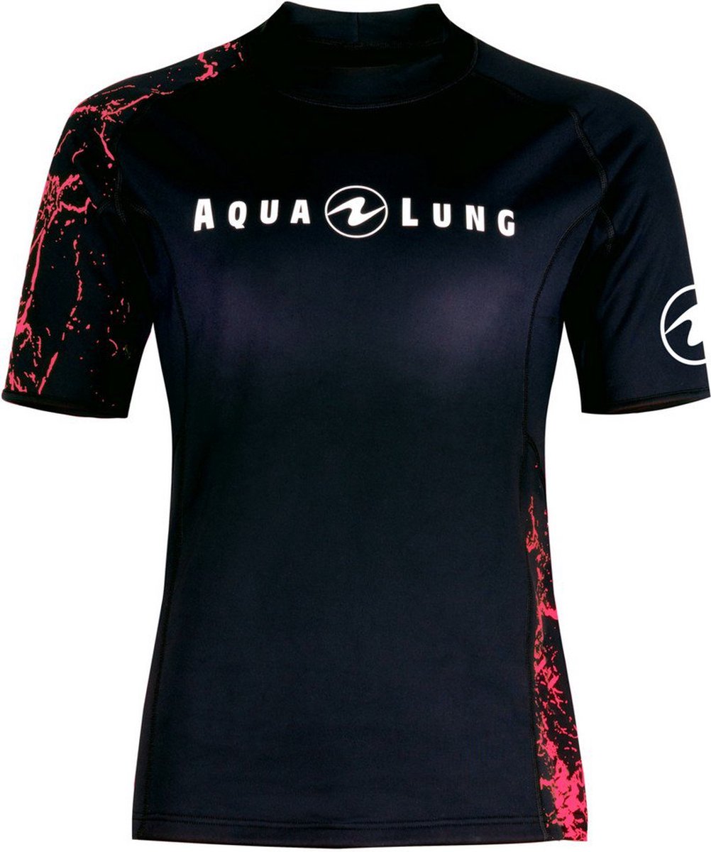 Aqualung Top Ceramiqskin Vrouwen Korte Mouw Rashguard Zwart XL