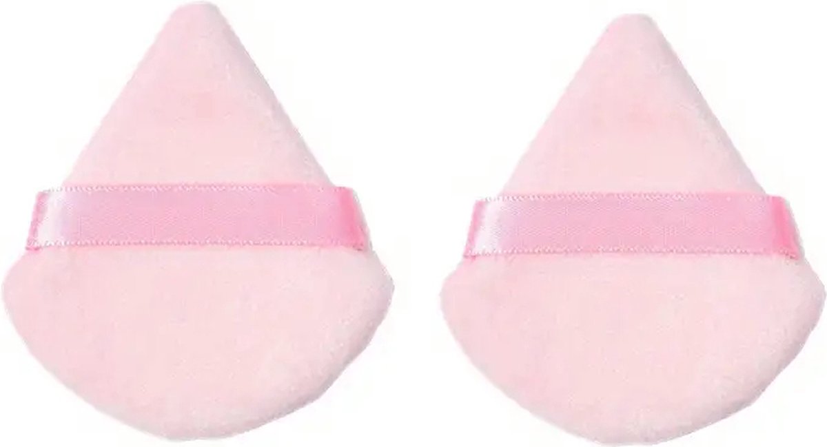 GEAR3000® powder puff - powder puff driehoek - triangle poederdons - make-up sponsje - roze - 2 stuks
