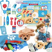 Woopie dierenarts speelgoed - dokter speelgoed - hond - inclusief knuffel & tas - 15 stuks