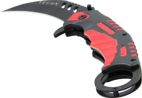 TECQX Dragon Karambit Extreme - Opvouwbaar - Discreet - Survival Mes - Tactical knife - 20cm - Broekclip - Vlijmscherp - RVS - Zwart - Tecqx
