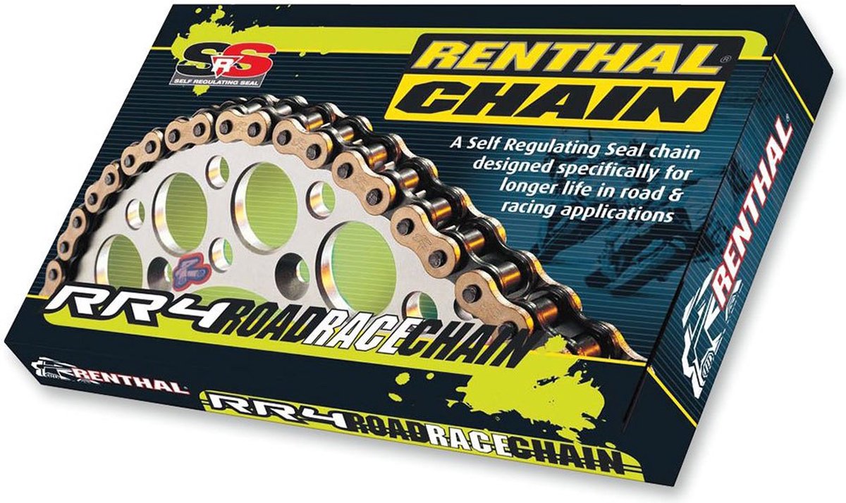 Renthal 520rr4 Quad Stake Rivet Srs Road Race Ketting Goud 110 Links
