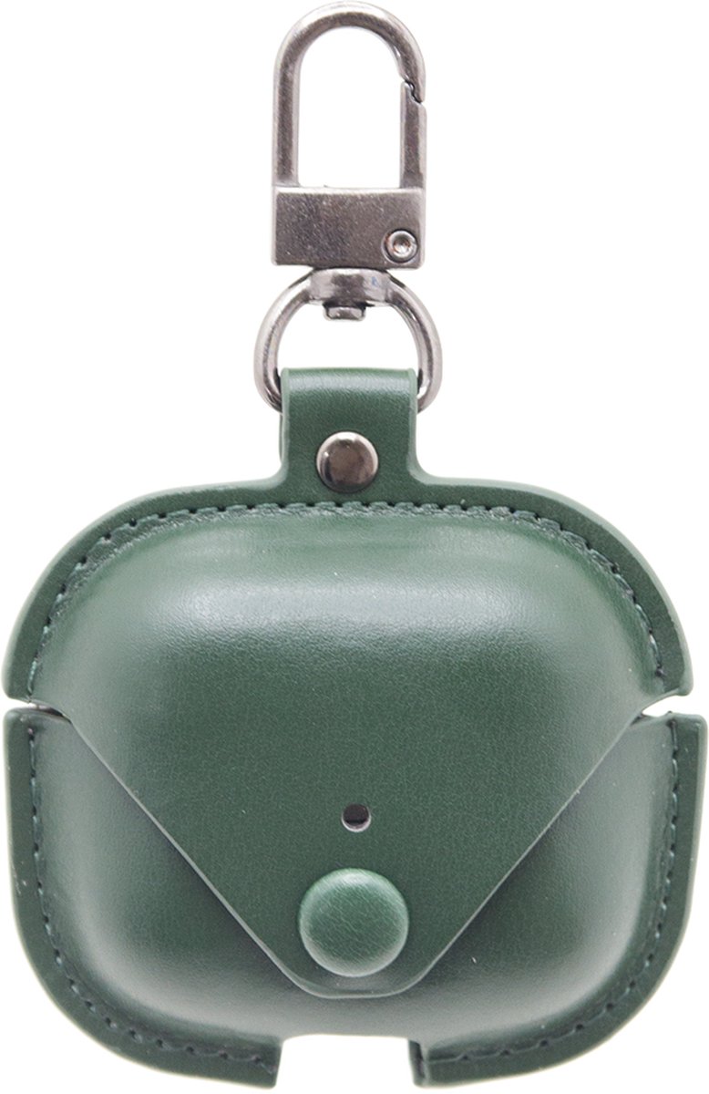 Premium Hoesje Geschikt Voor Airpods 3 Case Groen Oplaadcase Leer