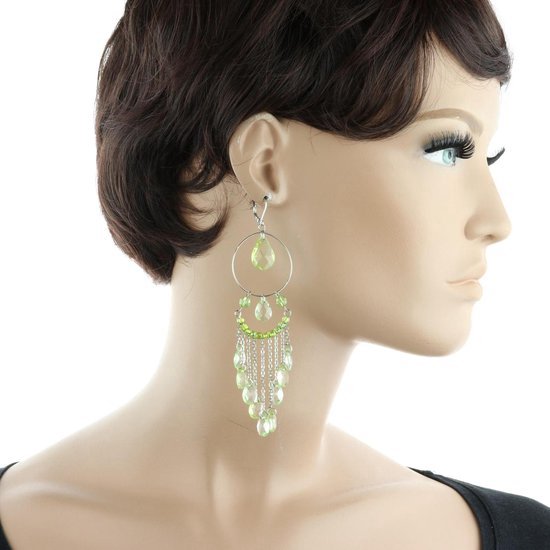 Behave Boucle d'oreille pendentif vert