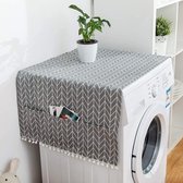 Wasmachine-afdekking, stofdicht deksel voor koelkast, wasmachine, universele koelkastafdekking met opbergvak 55 x 130 cm