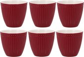 6x GreenGate Beker (Latte Cup) Alice claret red 300 ml - Ø 10 cm