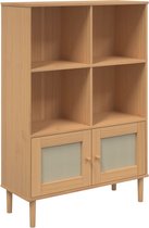 vidaXL - Boekenkast - SENJA - rattan-look - 90x35x130 - cm - grenenhout - bruin