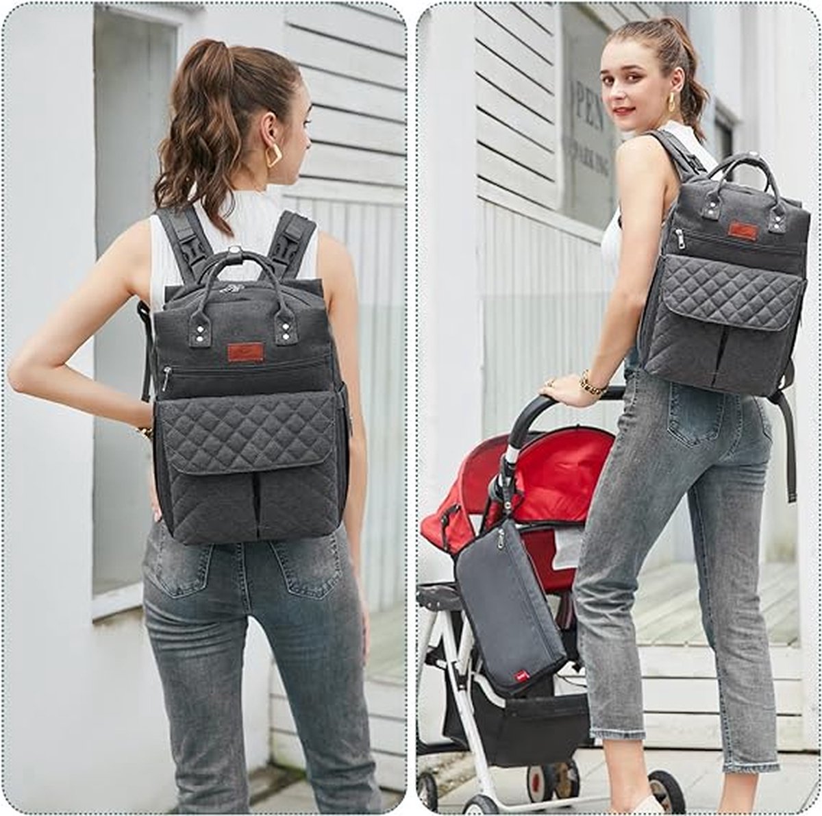 Luierrugzak rugzak luiertas panda baby luiertas waterdicht grote capaciteit babytas reistas met aankleedkussen en kinderwagenriemen voor mama en papa – foto 4